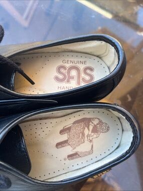 SAS Kids Black Leather Lace-Up Dress Shoes